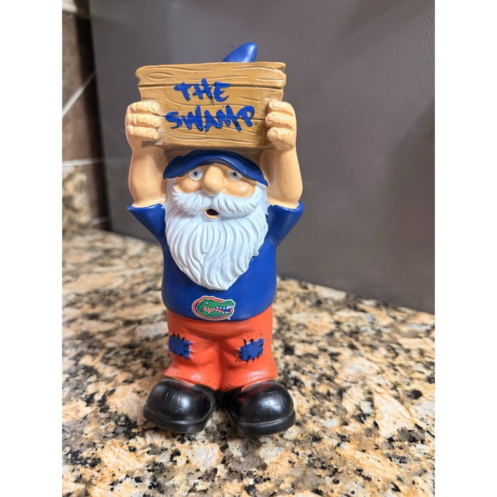 Florida Gators Team Gnome Bobblehead Garden Statue EUC The Swamp NCAA